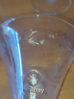 Six verres à eau en cristal décor de fleurs et frise dlg Baccarat St Louis