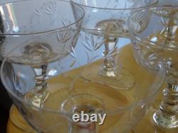 St Louis 6 Anciennes Coupes A Champagne Cristal Gravure Talma