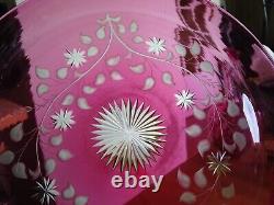 St Louis Ancien Service Nuit Cristal Doubler Colorer Rouge Gravure Florle 19eme