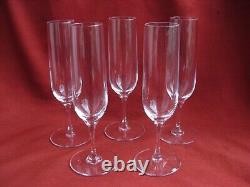 St Louis, Aurore, Serie De 5 Flutes A Champagne En Cristal Uni, Annees 80