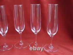 St Louis, Aurore, Serie De 5 Flutes A Champagne En Cristal Uni, Annees 80