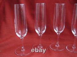 St Louis, Aurore, Serie De 5 Flutes A Champagne En Cristal Uni, Annees 80