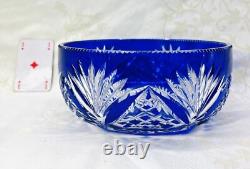 St Louis Coupe Saladier Centre De Table Cristal Taillé De Couleur Coloré Bleu