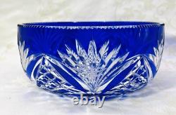 St Louis Coupe Saladier Centre De Table Cristal Taillé De Couleur Coloré Bleu