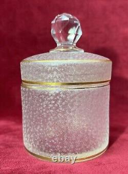 St Louis Crystal Jewellery Ring Box Boite A Bijoux Bagues Cristal Grave Acide Or