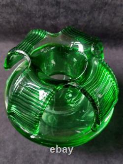 St Louis Vase en cristal Vert Moderniste