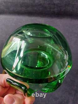 St Louis Vase en cristal Vert Moderniste