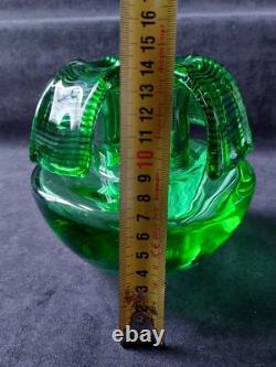 St Louis Vase en cristal Vert Moderniste