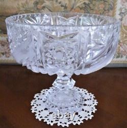 St Louis ou Baccarat Grande Coupe sur pied cristal Taillé 22 x Ht. 20 cm
