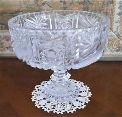 St Louis ou Baccarat Grande Coupe sur pied cristal Taillé 22 x Ht. 20 cm