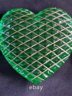 Sublime Coeur En Cristal Taillé De Saint Louis Presse Papier Sulfure