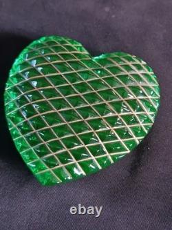 Sublime Coeur En Cristal Taillé De Saint Louis Presse Papier Sulfure