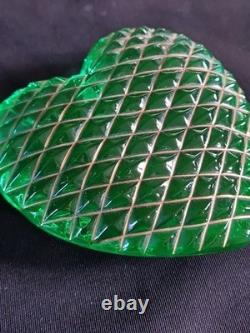 Sublime Coeur En Cristal Taillé De Saint Louis Presse Papier Sulfure