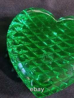 Sublime Coeur En Cristal Taillé De Saint Louis Presse Papier Sulfure