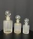 Suite De Trois Flacons De Toilette En Cristal Givr&eacute; Et Dor&eacute;, Saint-louis