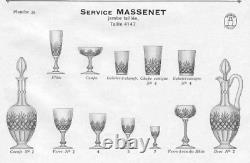 Superbe Service 10 Coupes Champagne Cristal Taillé SAINT-LOUIS XIX 1900 MASSENET