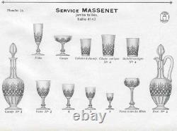 Superbe Service 12 VERRES EAU Cristal Taillé SAINT-LOUIS fin XIXe 1900 MASSENET