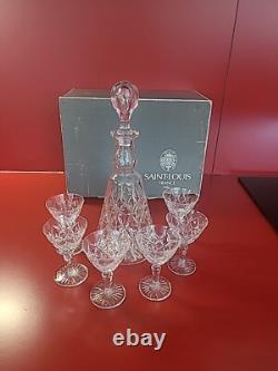 Superbe Service à liqueur Cristal Saint Louis Carafe et 6 verres à liqueur neuf