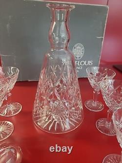 Superbe Service à liqueur Cristal Saint Louis Carafe et 6 verres à liqueur neuf