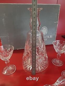 Superbe Service à liqueur Cristal Saint Louis Carafe et 6 verres à liqueur neuf