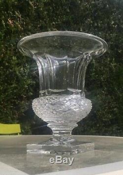 Superbe Vase Medicis Cristal Taillé Pointe De Diamant 4,34 Kg. St Louis Baccarat