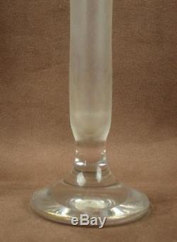 Superbe Vase Soliflore En Cristal Givré A L'acide Emaillé D'or Baccarat St Louis