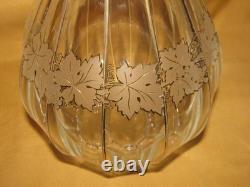 Superbe pichet cristal de Saint Louis Baccarat ancien à décor de feuilles or