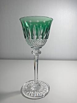 Superbe verre vin vert Roemer cristal signé St Louis modèle Tommy 19,8 cm