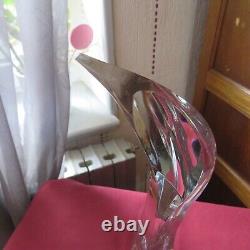 Tête d aigle ou de héron en cristal de saint louis avec étiquette d origine