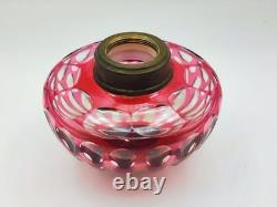 Toupie saint louis cristal rouge lampe a pétrole baccarat
