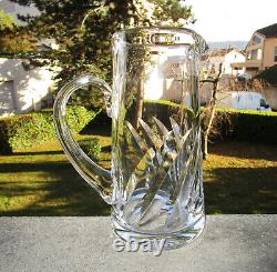 Très beau grand pichet broc pot à eau cristal de St Saint Louis modèle Bidassoa