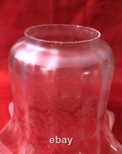 Tulipe de lampe à pétrole cristal verre gravé à l'acide Baccarat St Louis Globe