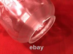 Tulipe de lampe à pétrole cristal verre gravé à l'acide Baccarat St Louis Globe
