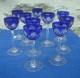 V74 Lot 10 Verre Cristal Overlay Bleu St Louis Ancien Mod&egrave;le Massenet