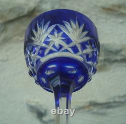 V74 Lot 10 Verre Cristal Overlay Bleu St Louis ancien Modèle Massenet