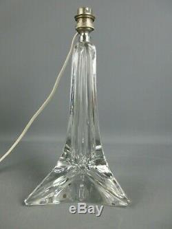 VINTAGE ANCIEN PIED LAMPE CRISTAL SAINT LOUIS ANNÉES 1940 1950 H31 cm