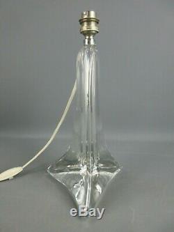 VINTAGE ANCIEN PIED LAMPE CRISTAL SAINT LOUIS ANNÉES 1940 1950 H31 cm