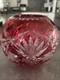 Vase Boule En Cristal Doublé Rouge De Saint-louis Numéro 12 Taillé Main