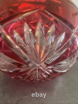 Vase Boule En Cristal Doublé Rouge De Saint-louis Numéro 12 Taillé Main