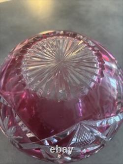 Vase Boule En Cristal Doublé Rouge De Saint-louis Numéro 12 Taillé Main