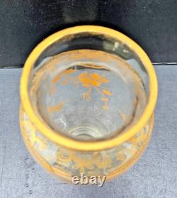 Vase Cristal Saint Louis Baccarat Decor Dore Papillons Fleurs 1900