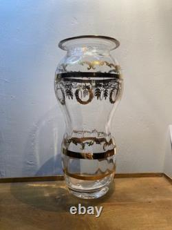 Vase En Cristal Soufflé Décor Or DLG Saint Louis Baccarat