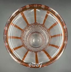 Vase Évasé Cristal De Saint-Louis Overlay 1930 Art Deco Orange H21cm Bon état