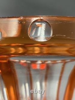 Vase Évasé Cristal De Saint-Louis Overlay 1930 Art Deco Orange H21cm Bon état