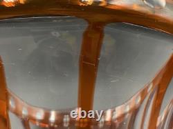 Vase Évasé Cristal De Saint-Louis Overlay 1930 Art Deco Orange H21cm Bon état