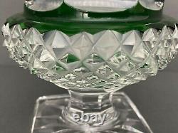 Vase Modèle Versailles cristal Saint-Louis Signé Pied douche Vert blanc H6219