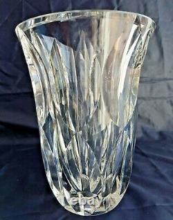 Vase SAINT LOUIS Signé cristal 18 cms decor en creux art déco / Fleurs bouquet