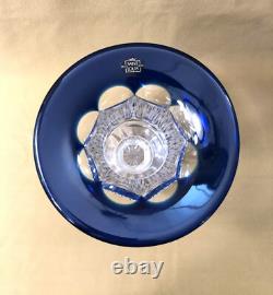 Vase VASQUE DE MEDICIS cristal SAINT LOUIS doublé BLEU modèle VERSAILLES 19,5cm