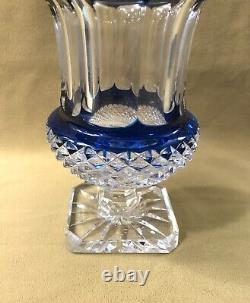 Vase VASQUE DE MEDICIS cristal SAINT LOUIS doublé BLEU modèle VERSAILLES 19,5cm