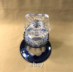 Vase VASQUE DE MEDICIS cristal SAINT LOUIS doublé BLEU modèle VERSAILLES 19,5cm